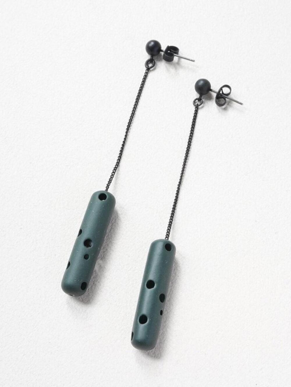 COS Cutout Metal Earrings in Green
